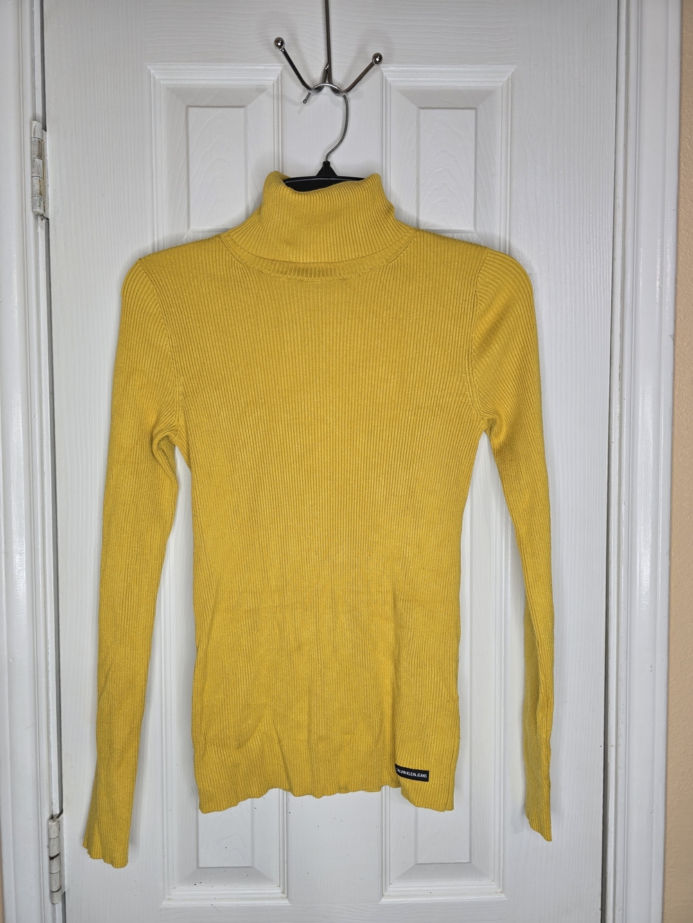 Calvin Klein Jeans Yellow Ribbed Turtleneck - Women